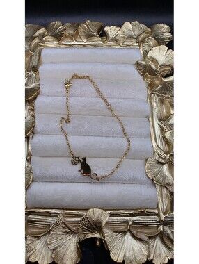 18k Gold Plated Cat and Yarn Ball Bracelet Stainless Steel Delicate Jewelry